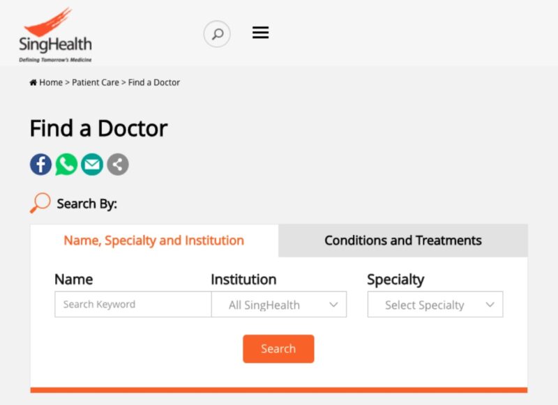 Singhealth doctors search