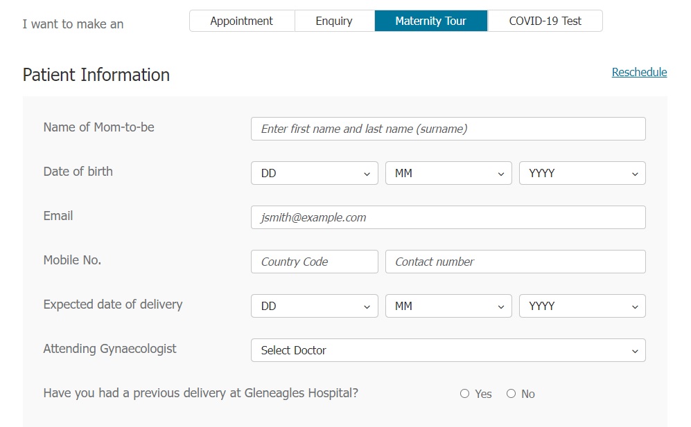 Gleneagles Hospital Singapore for maternity tour